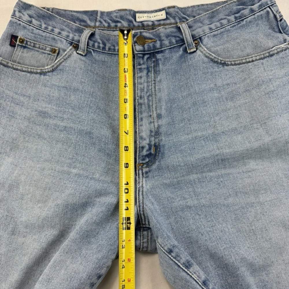 Cutter & Buck Men's Denim Shorts Size 36 Light Wash 100% Cotton Casual